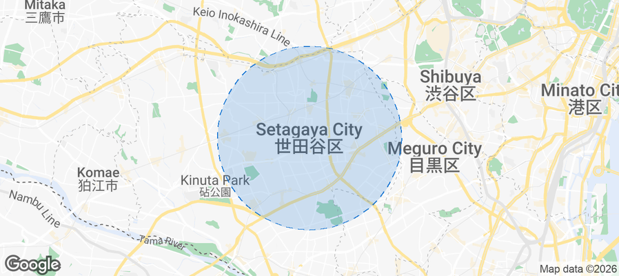 Setagaya-ku Airbnb map